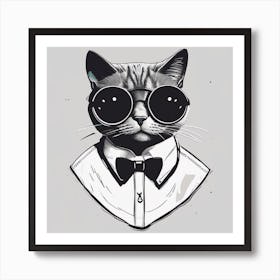 Cat With Sunglasses Art Print