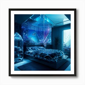 Underwater Bedroom Crystal Art Print