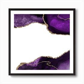 Purple & Gold Agate Texture 25 Art Print