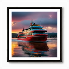 Sunset Cruise Ship 38 Art Print