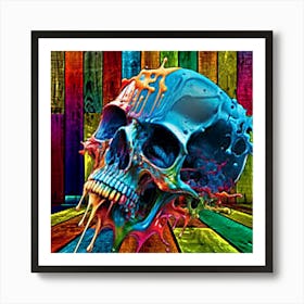 Colorful Skull    Art Print