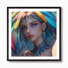 Feather Girl Art Print