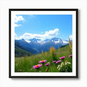 Wildflowers In The Mountains Art Print