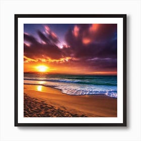 Sunset On The Beach 393 Art Print