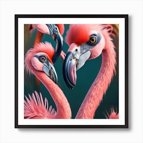 Flamingos Art Print