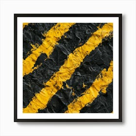 Black And Yellow Stripes Art Print