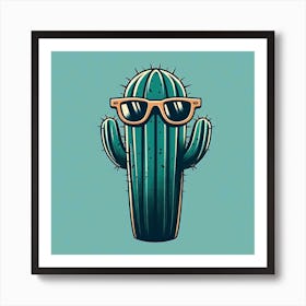 Cactus With Sunglasses 1 Affiche