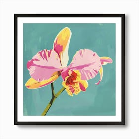 Orchid 1 Square Flower Illustration Art Print