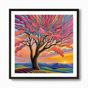 Sunset Tree 2 Art Print