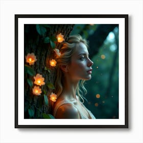 Fairy Girl In The Forest 1 Art Print