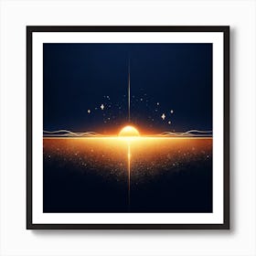 Sunset Over The Ocean 2 Art Print