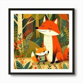 Two Foxes In The Jungle Art Print