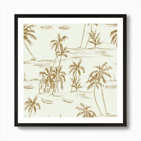 Beach Pattern Beige Art Print