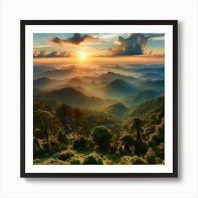 Sunrise In The Mountains 2 Art Print