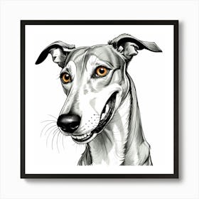 Greyhound Dog Portrait 3 Art Print