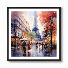 Paris In The Rain Art Print