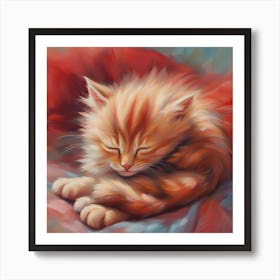 Cute Kitten Painting Art Print