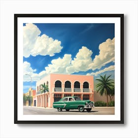 Old Car In Miami Art Print