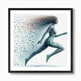 Abstract Woman Running Art Print