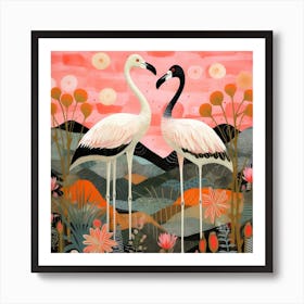 Bird In Nature Greater Flamingo 3 Art Print