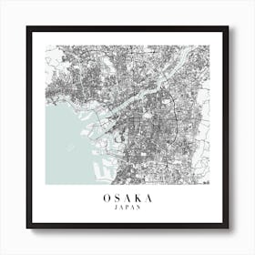 Osaka Japan Street Map Minimal Color Square Art Print