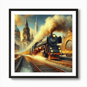 Train On The Tracks Art Print