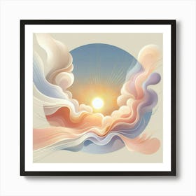 Sunrise In The Clouds Art Print