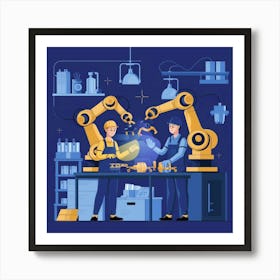 Robots In The Factory 3 Art Print