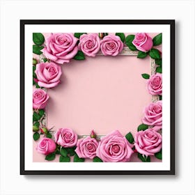 Pink Roses Frame 4 Art Print