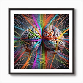 Colorful Brains Art Print