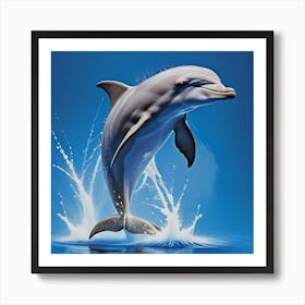 Dolphin Jumping Out Of The Water Art Print