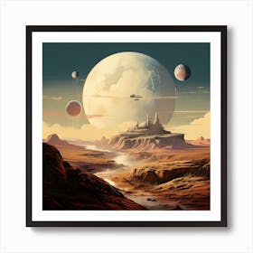 Travel Poster - SciFi Planet Art Print