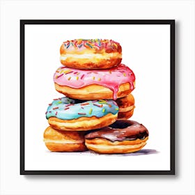 Five Donuts Art Print