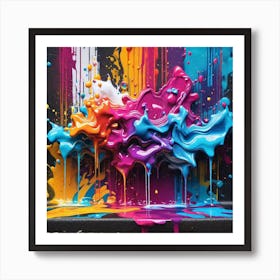 Colorful Paint Splatter Art Print
