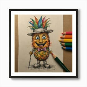 Pineapple In Hat Póster