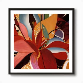 Abstract Floral Forms Art Print