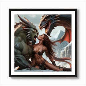 Sexy Dragons Art Print