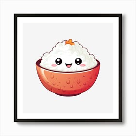 Kawaii Rice Art Print