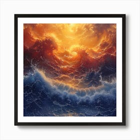 Sunrise Over The Ocean Art Print