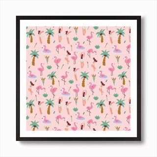 Flamingo Square Art Print