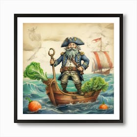 Pirate On A Boat Art Print