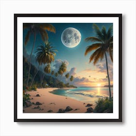 Sunset On The Beach Art Print