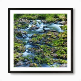 Stream In The Forest Art Print