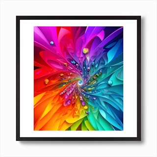 Spiral Art. nfinity Incarnate: Colorful Spirals in the Psychedelic Abyss.  RAinbow Psychedelic Spiral. Art Print