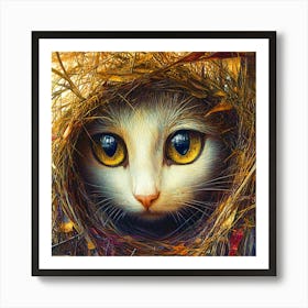 Cat In A Nest Art Print