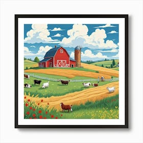 Grassland With Ship Art Print (1) Art Print