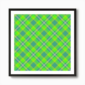 Green Plaid Fabric 5 Art Print