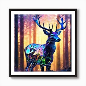 Deer In The Forest 54 Art Print