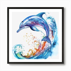 Dolphin In The Water Art Print