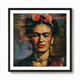 Frida Kahlo Pixelated Reality Series Art Print